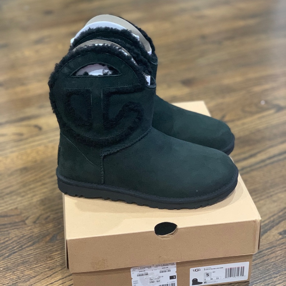 New Ugg x Telfar Logo Mini Boots Black US Size 5 Men’s / 7 Women’s Unisex